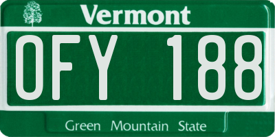 VT license plate OFY188