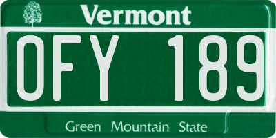 VT license plate OFY189