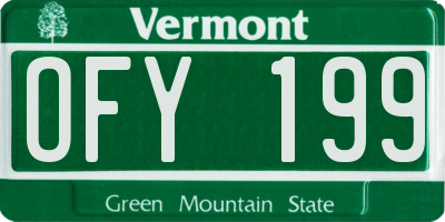 VT license plate OFY199