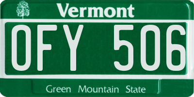 VT license plate OFY506