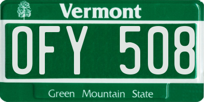 VT license plate OFY508