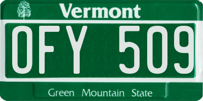 VT license plate OFY509