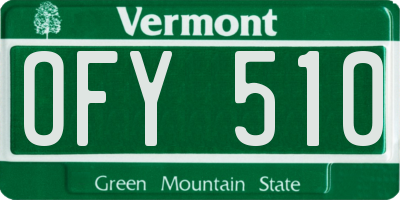 VT license plate OFY510