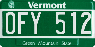 VT license plate OFY512