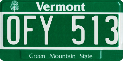 VT license plate OFY513