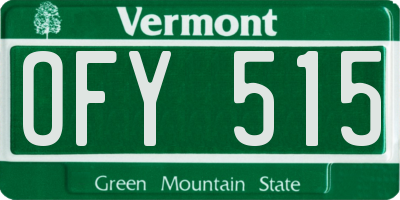 VT license plate OFY515