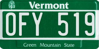 VT license plate OFY519