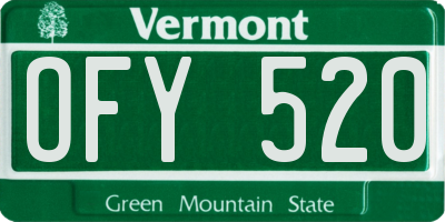 VT license plate OFY520