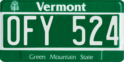 VT license plate OFY524
