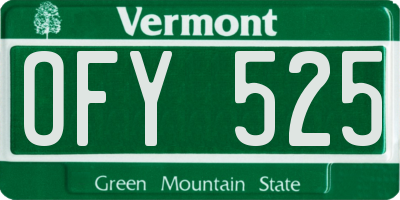 VT license plate OFY525