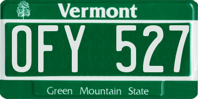 VT license plate OFY527
