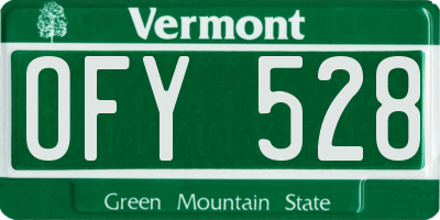 VT license plate OFY528