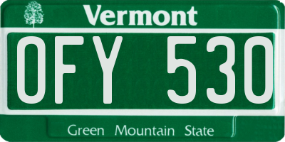VT license plate OFY530