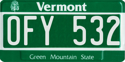 VT license plate OFY532