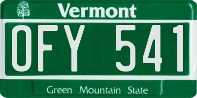 VT license plate OFY541