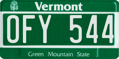 VT license plate OFY544