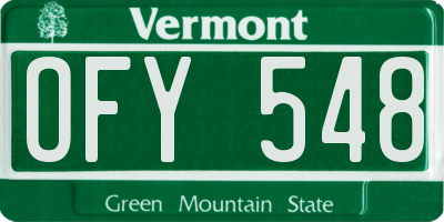 VT license plate OFY548