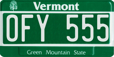 VT license plate OFY555