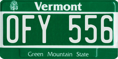 VT license plate OFY556