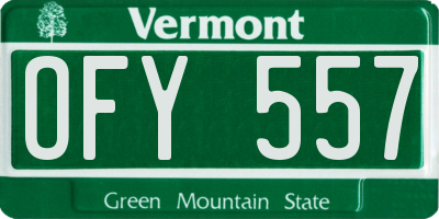 VT license plate OFY557