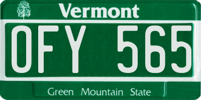 VT license plate OFY565