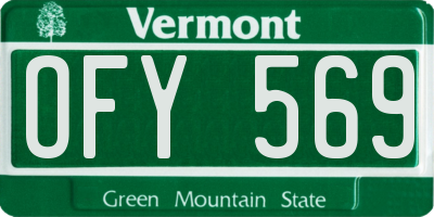 VT license plate OFY569