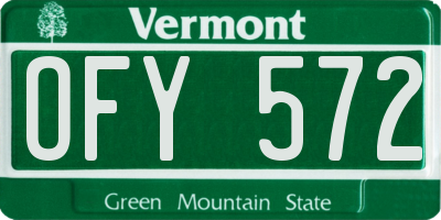 VT license plate OFY572