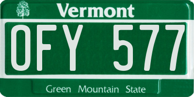 VT license plate OFY577