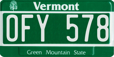 VT license plate OFY578