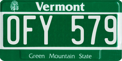 VT license plate OFY579