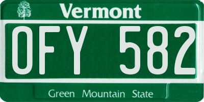 VT license plate OFY582