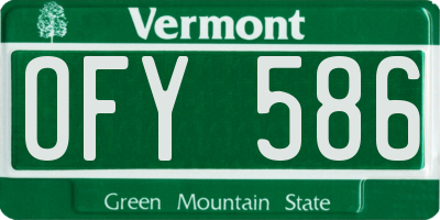 VT license plate OFY586