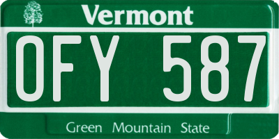 VT license plate OFY587