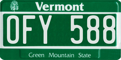 VT license plate OFY588