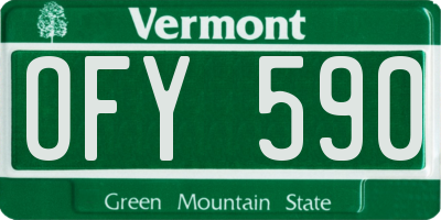 VT license plate OFY590