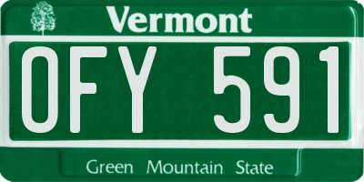 VT license plate OFY591
