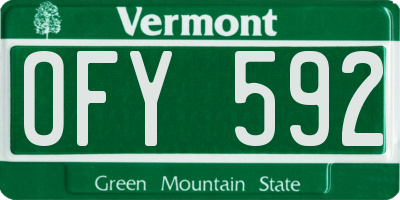 VT license plate OFY592