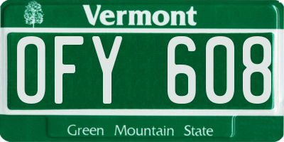 VT license plate OFY608