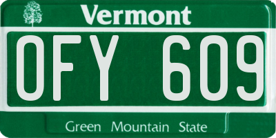 VT license plate OFY609