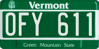 VT license plate OFY611