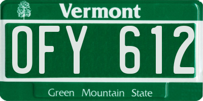 VT license plate OFY612