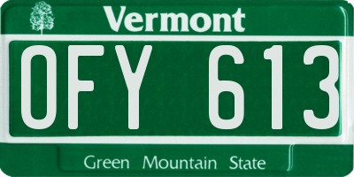 VT license plate OFY613