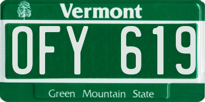 VT license plate OFY619