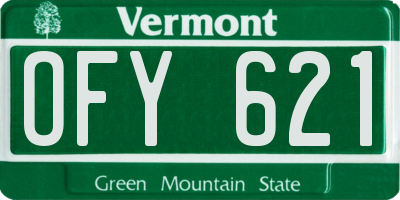 VT license plate OFY621