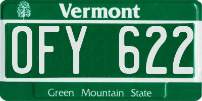 VT license plate OFY622