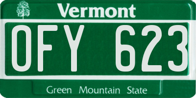 VT license plate OFY623