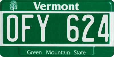 VT license plate OFY624
