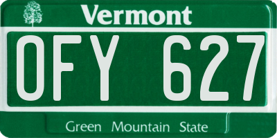 VT license plate OFY627