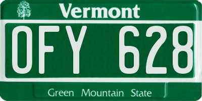 VT license plate OFY628