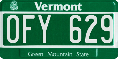 VT license plate OFY629